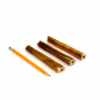 6" straight bully sticks, mid, partially hollow, very low odor, next to a pencil