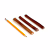 6" straight bully sticks, mid, low odor, next to a pencil