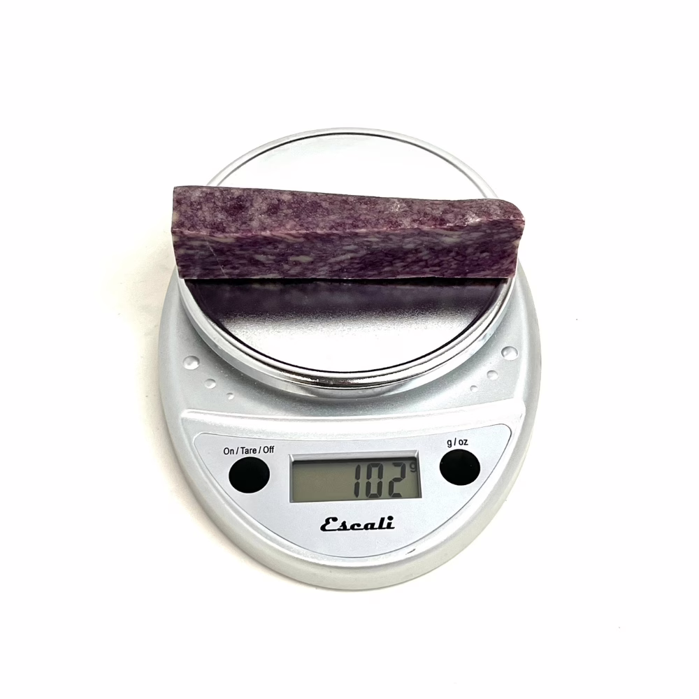 Yak Chews | Blueberry | Large (85-110g) 3 Blueberry Yak Chew on a scale