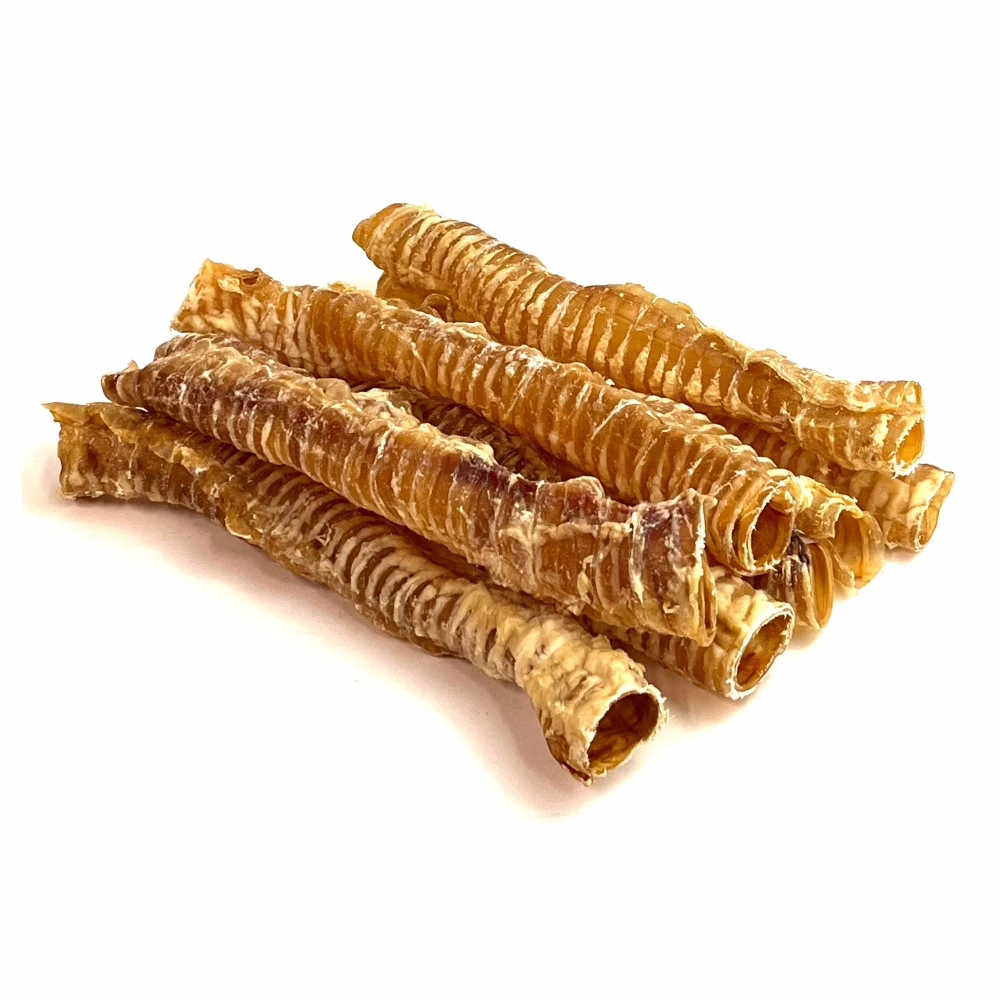 12" Beef Trachea | 40-100g | Very Low Odor 4 12" beef trachea, very low odor, in a stack