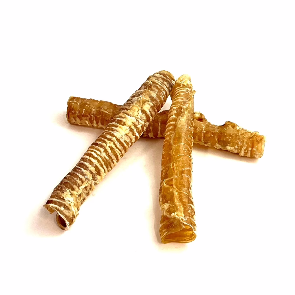 12" Beef Trachea | 40-100g | Very Low Odor 2 12" beef trachea, very low odor, in a small stack