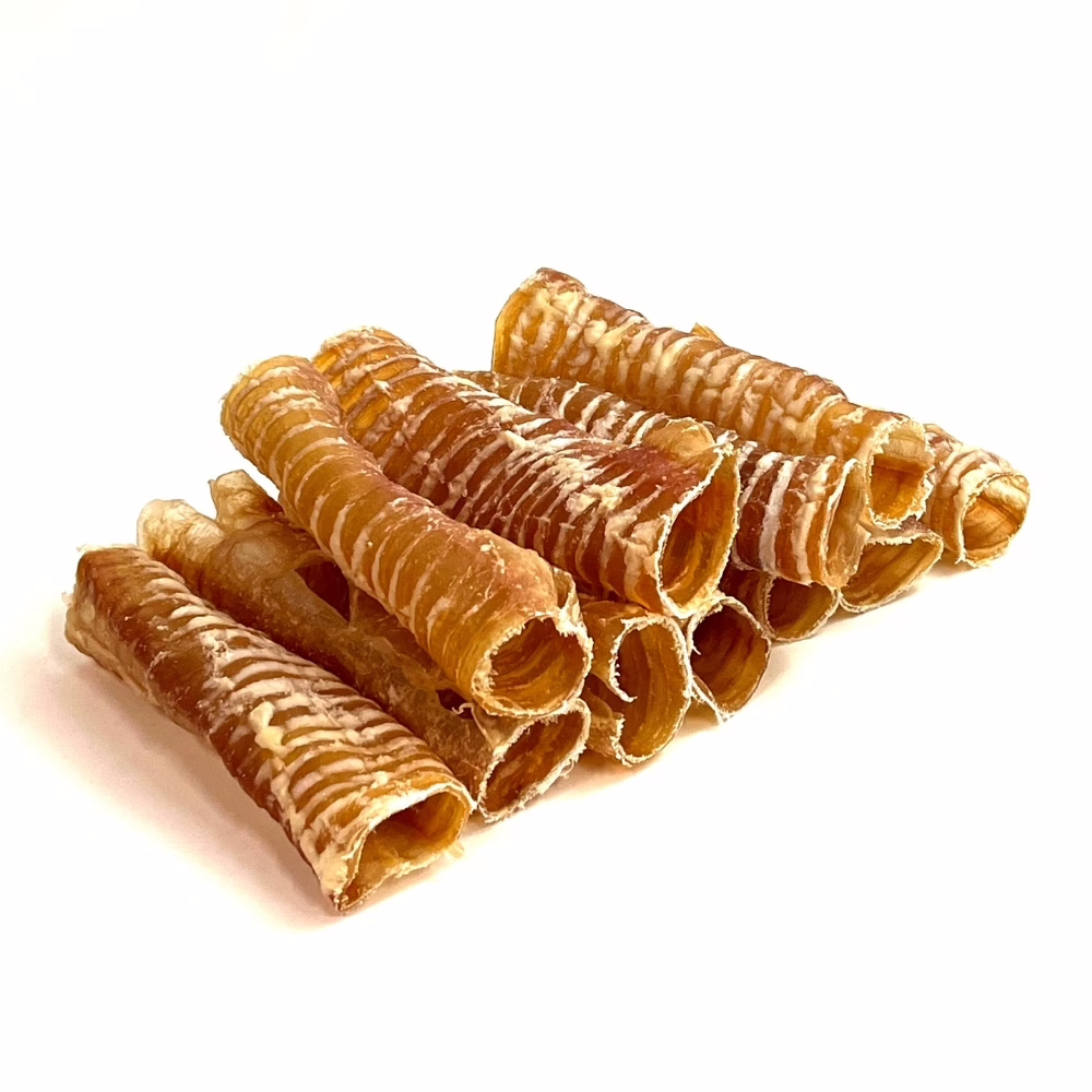 6" Beef Trachea | 20-50g | Very Low Odor 4 6" beef trachea, very low odor, in a stack